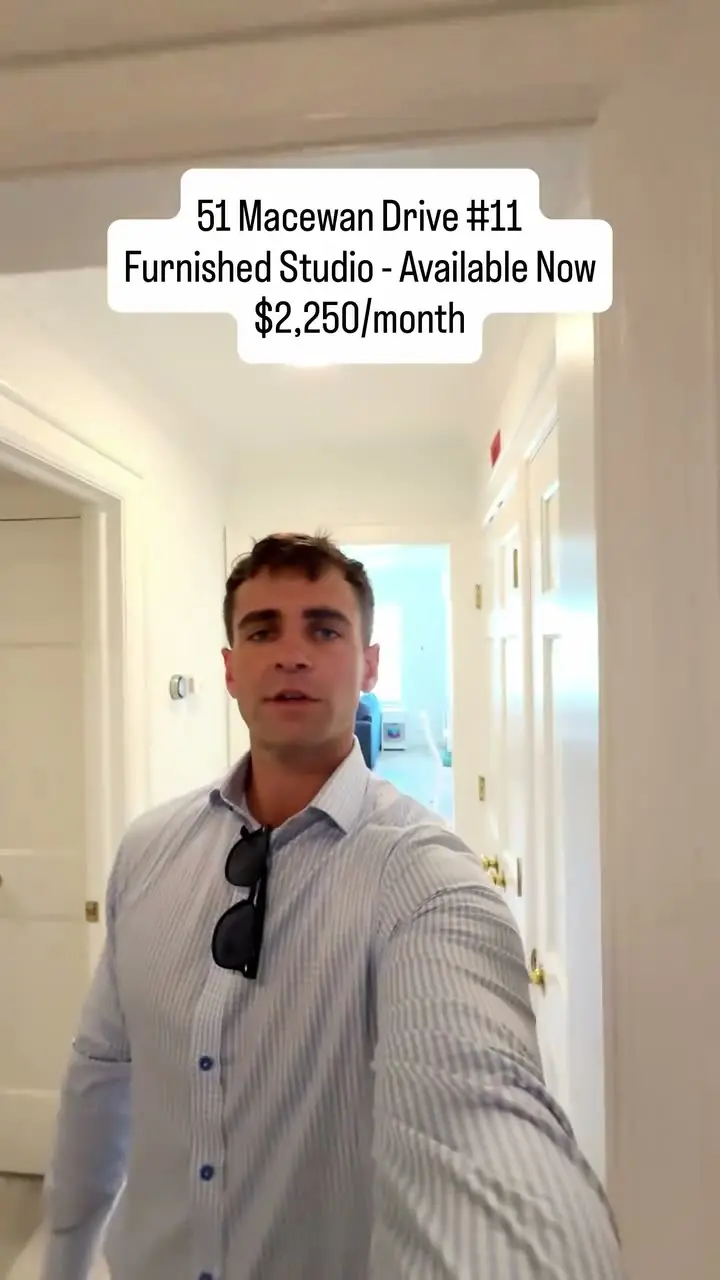 Richard inside a furnished studio with an Available Now label